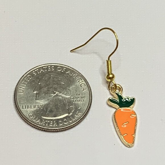 Carrot Earring, Easter Earring, Vegetable Earring, Funny Food Earring, Gift Idea - Picture 5 of 5